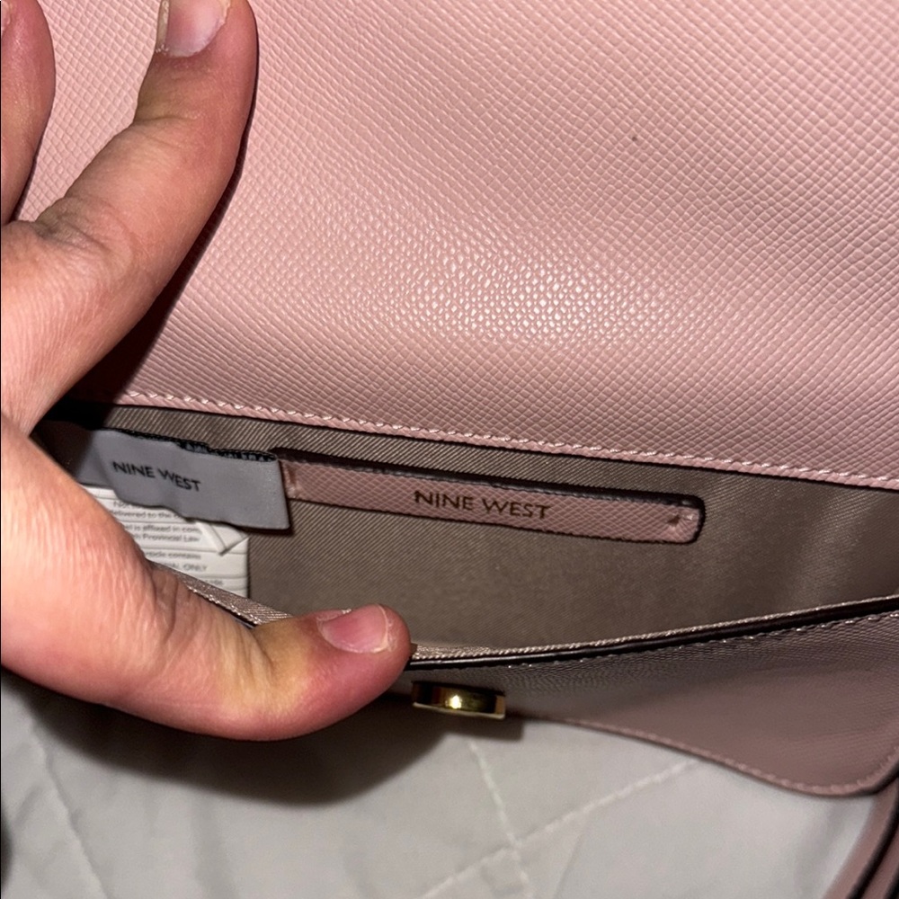 Nine West Pink Crossbody Bag with Flap Closure and Adjustable Strap - Picture 3 of 4